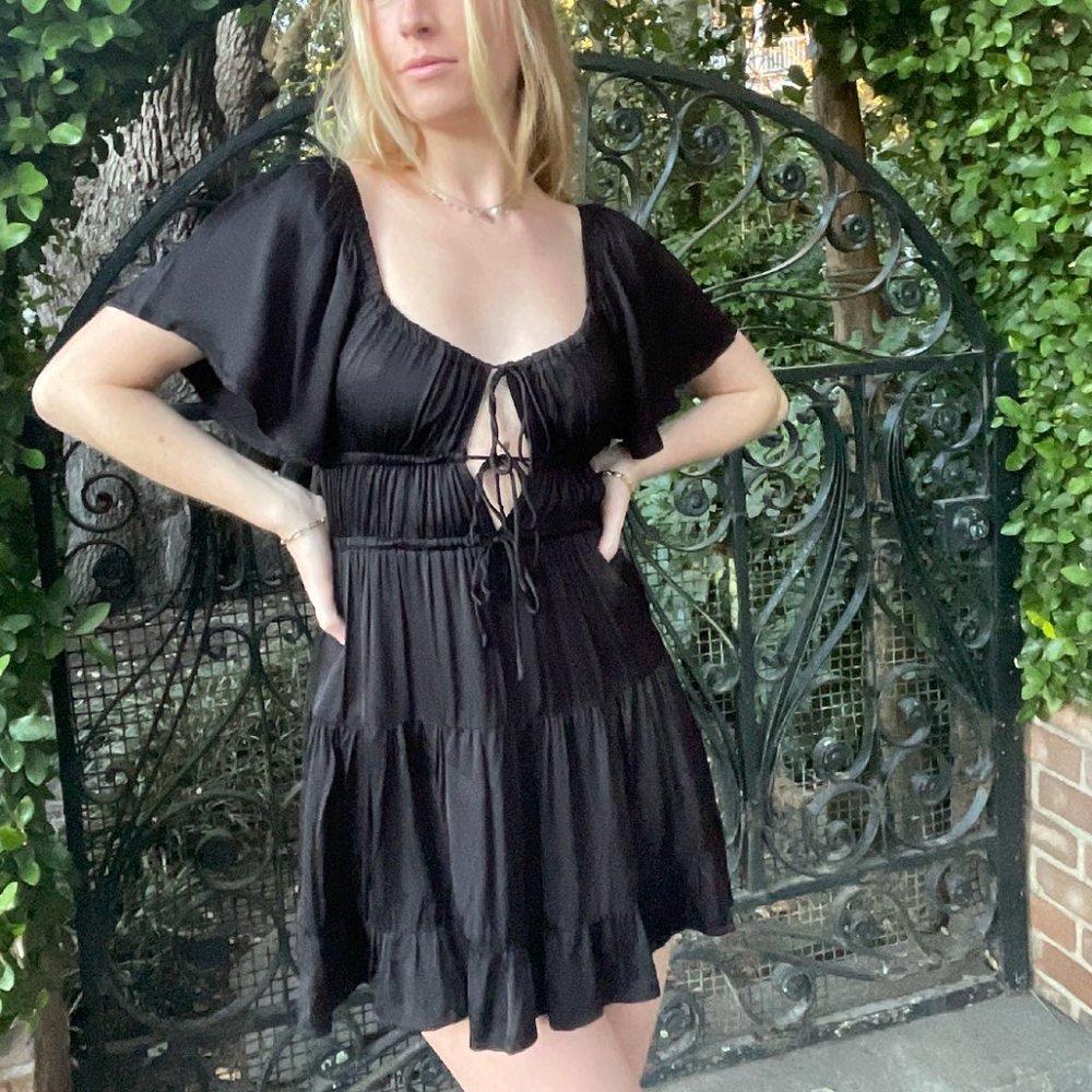 Olivaceous Black Mini Dress, Size S